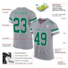 Custom Gray Kelly Green-White Mesh Authentic Football Jersey