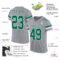 Gray0572-1 Custom Gray Kelly Green-White Mesh Authentic Football Jersey