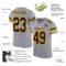 Gray0573-1 Custom Gray Brown-Gold Mesh Authentic Football Jersey