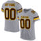 Gray0573 Custom Gray Brown-Gold Mesh Authentic Football Jersey