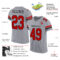 Gray0574-1 Custom Gray Red-Black Mesh Authentic Football Jersey