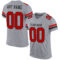 Gray0574 Custom Gray Red-Black Mesh Authentic Football Jersey