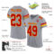 Gray0577-1 Custom Gray Red-Gold Mesh Authentic Football Jersey