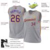 Custom Gray Purple-Gold Authentic Throwback Basketball Jersey