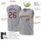 Custom Gray Purple-Gold Authentic Throwback Basketball Jersey
