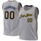 Custom Gray Navy-Gold Authentic Throwback Basketball Jersey
