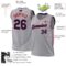 Custom Gray Navy-Red Authentic Throwback Basketball Jersey