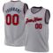 Custom Gray Red-Navy Authentic Throwback Basketball Jersey