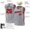 Custom Gray Red-Black Authentic Throwback Basketball Jersey