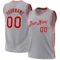 Custom Gray Red-White Authentic Throwback Basketball Jersey