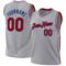 Custom Gray Red-Royal Authentic Throwback Basketball Jersey