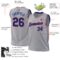 Custom Gray Royal-Red Authentic Throwback Basketball Jersey