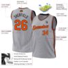 Custom Gray Orange-Black Authentic Throwback Basketball Jersey