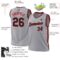Custom Gray Black-Red Authentic Throwback Basketball Jersey