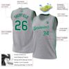 Custom Gray Kelly Green-White Authentic Throwback Basketball Jersey