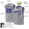 Custom Gray Purple Black-Teal Authentic Throwback Basketball Jersey
