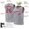 Custom Gray Maroon-White Authentic Throwback Basketball Jersey