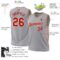 Custom Gray Red-Cream Authentic Throwback Basketball Jersey