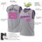 Custom Gray Pink Purple-Black Authentic Throwback Basketball Jersey