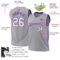 Custom Gray White-Purple Authentic Throwback Basketball Jersey