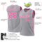 Custom Gray Pink-White Authentic Throwback Basketball Jersey
