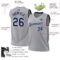 Custom Gray Navy-White Authentic Throwback Basketball Jersey
