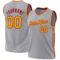 Custom Gray Gold-Red Authentic Throwback Basketball Jersey