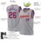 Custom Gray Purple-Orange Authentic Throwback Basketball Jersey