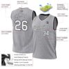 Custom Gray White-Black Authentic Throwback Basketball Jersey