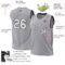 Custom Gray White-Black Authentic Throwback Basketball Jersey
