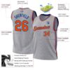 Custom Gray Orange-Royal Authentic Throwback Basketball Jersey