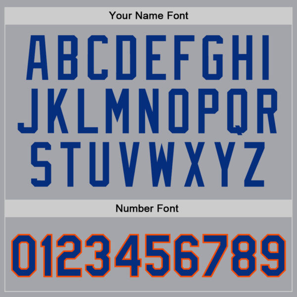 Custom Gray Royal-Orange Authentic Throwback Basketball Jersey