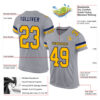 Custom Gray Gold-White Mesh Authentic Football Jersey
