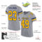 Gray1005-1 Custom Gray Gold-White Mesh Authentic Football Jersey