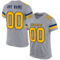 Gray1005 Custom Gray Gold-White Mesh Authentic Football Jersey