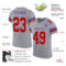 Gray1006-1 Custom Gray Red-Purple Mesh Authentic Football Jersey