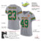 Gray1007-1 Custom Gray Kelly Green-Orange Mesh Authentic Football Jersey