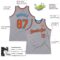 Custom Gray Orange-Light Blue Authentic Throwback Basketball Jersey