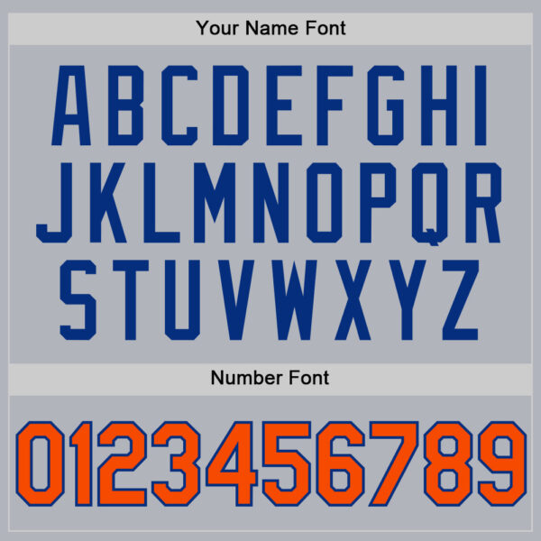 Custom Gray Orange-Royal Authentic Throwback Basketball Jersey