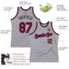 Custom Gray Maroon-Black Authentic Throwback Basketball Jersey