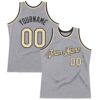 Custom Gray Cream-Black Authentic Throwback Basketball Jersey