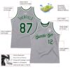 Custom Gray Green-White Authentic Throwback Basketball Jersey