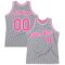 Custom Gray Pink-White Authentic Throwback Basketball Jersey