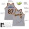 Custom Gray Navy Gold-Orange Authentic Throwback Basketball Jersey