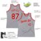 Custom Gray Red-White Authentic Throwback Basketball Jersey