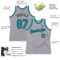 Custom Gray Teal-Black Authentic Throwback Basketball Jersey