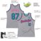 Custom Gray Teal Black-Pink Authentic Throwback Basketball Jersey