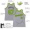 Custom Gray Neon Green-Black Authentic Throwback Basketball Jersey