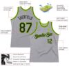 Custom Gray Black-Neon Green Authentic Throwback Basketball Jersey