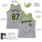 Custom Gray Black-Neon Green Authentic Throwback Basketball Jersey